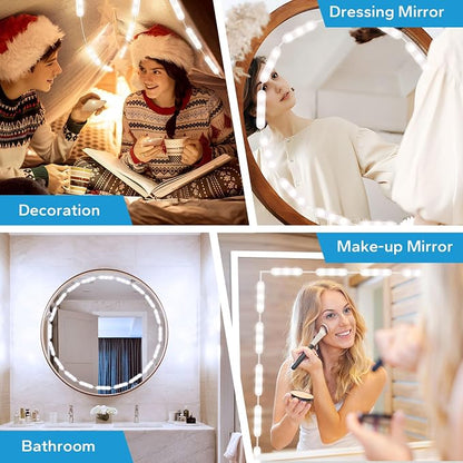 Bairth LED Vanity Lights for Mirror, 16ft Makeup Strip Light 3/4 / 6000K | 10 Level Brightness Adjustable, USB Cable, Hollywood Mirror Light Stick-On for Makeup Dressing Room Bathroom Bedroom