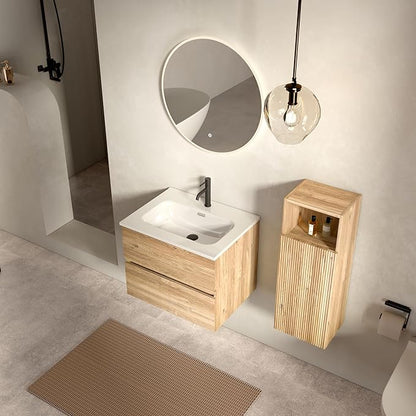 24'' Floating Bathroom Vanity with Sink Combo, Small Bathroom Cabinet with 2-Soft Close &Large Storage Drawers, for Small Space, Apartment, Hotel, Rough Oak