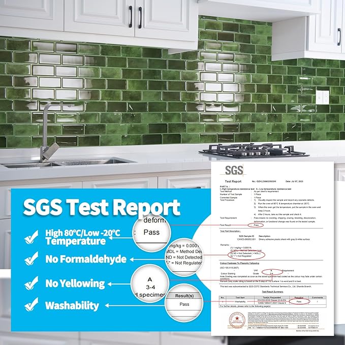Art3d 10-Pack Marble Tile Peel and Stick Backsplash, 12 x 12 in, Jade Green | Strong Adhesion, Lightweight, Cuttable, Waterproof, Fadeless, Crack Resistant, for Kitchen, Bedroom, Ideal for Recently Moved