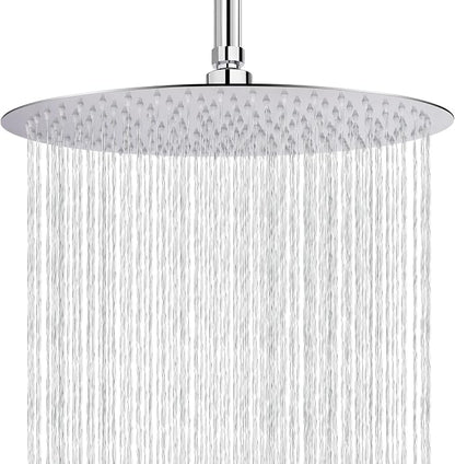 NearMoon Rain Shower Head, Ultra-Thin Design-Pressure Boosting, Awesome Some Experience, High Flow Stainless Steel Rainfall Head (16 Inch, Chrome Finish)