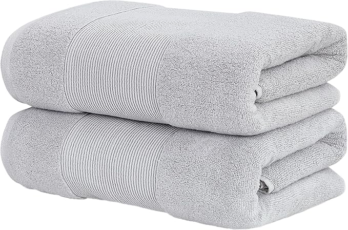 Modern Threads - Air Cloud 2-Pack 100% Zero-Twist Cotton Bath Sheet Set - Super Absorbent & Quick Dry - 500 GSM - Soft & Plush, Gray