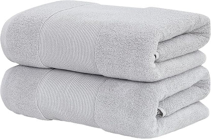 Modern Threads - Air Cloud 2-Pack 100% Zero-Twist Cotton Bath Sheet Set - Super Absorbent & Quick Dry - 500 GSM - Soft & Plush, Gray