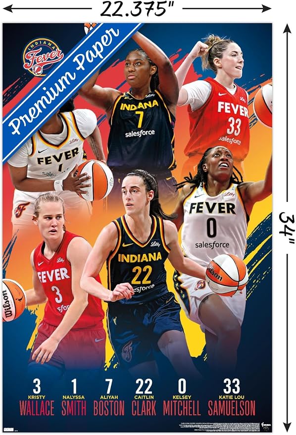 Trends International WNBA Indiana Fever -Team 24 Wall Poster, 34L x 22.4W, Premium Unframed Version