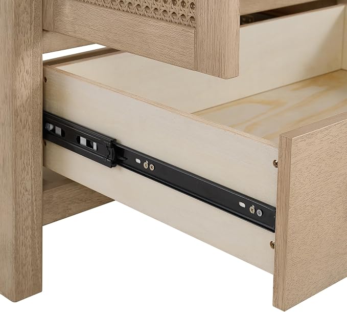 Alaterre Furniture Lucca Bathroom Vanity Cabinet, Natural, 36 Inch | Freestanding Cabinet Without Sink, Wood Bathroom Vanity with Large Bottom Drawer and Soft-Close Doors