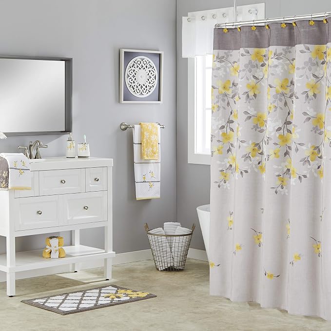 SKL Home Spring Garden Hand Towel, 100% Cotton, Embroidered, White | Soft, decorative terry. For use in the bathroom, kitchen or bar & makes a great gift.