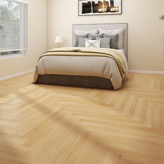 MULGREAT Peel and Stick Floor Tile, 54 Sq.Ft Waterproof Vinyl Flooring, 36 Pieces Wood-Look Self Adhesive Luxury Vinyl Plank Flooring for DIY Bathroom Laundry Bedroom RV Kitchen (Warm Oak)