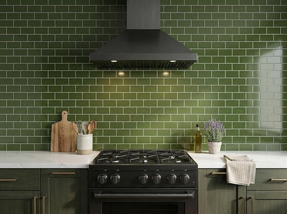 2026 New Upgrade Peel and Stick Backsplash Tile, Peel and Stick 11.34" X 11.57" Wall Tile for Kitchen, Bathroom, Fireplace, Laundry (Polished Green, 5 Packs)