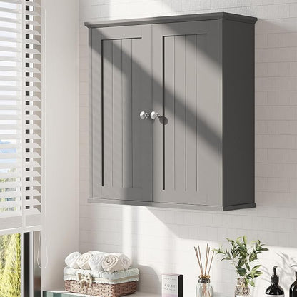 Bathroom Wall Cabinet, Bathroom Cabinet Wall Mount, Over Toilet Space Saver Storage Cabinets Wall Mounted, Wood Medicine Cabinets with Doors, Grey