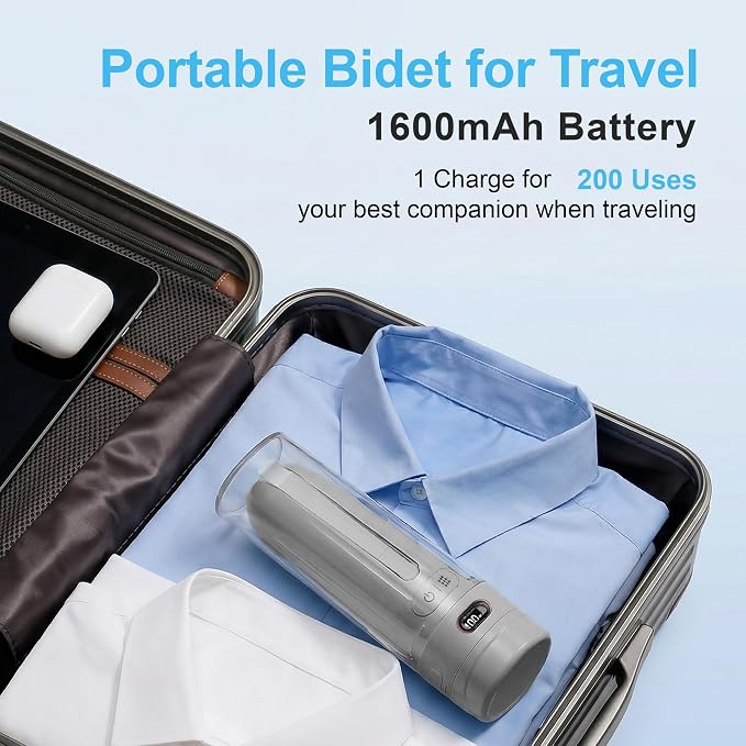 Electric Portable Bidet for Men & Feminine Care, Gray