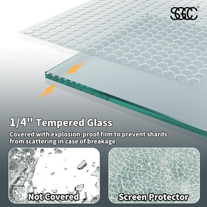 34x72 Matte Black Walk-In Shower Screen, 1/4" Tempered Glass with Frame | Metal Finish Grid Pattern, Aluminum Alloy Frame, Stainless Steel System, Reversible Installation, Easy to Assemble, No Base