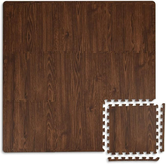 FloorPops Brown Craftsman Interlocking Floor Tiles, FP3593