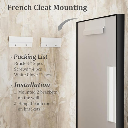 24x32 Inch Black Metal Framed Wall Mirror for Wall, Matte Black Rectangle Mirror, Bathroom Vanity Mirror with Square Corner, Anti-Rust (Horizontal/Vertical)