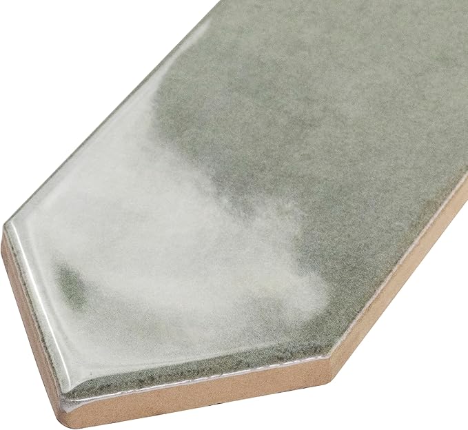 M S International Renzo Jade Glossy Ceramic Picket Wall Tile for Bathroom, Kitchen Backsplash, Accent, and Shower - Sample