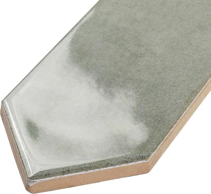 M S International Renzo Jade Glossy Ceramic Picket Wall Tile for Bathroom, Kitchen Backsplash, Accent, and Shower - Sample