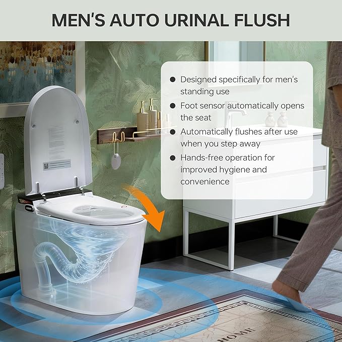 WOODBRIDGE Bidet Smart Toilet with Ultra-quiet&Quick Flush,1000g MaP Flush Score,Foam Shield,ADA Comfort Height,Auto Open/Close,Blackout Flush,Ambient Light,Heated Seat with Fragrance System,GT076