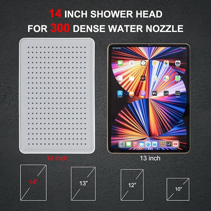 Rain Shower Head Combo-14''Rainfall ShowerHead,8 Modes Handheld with ON/OFF Pause Switch, Double High Pressure Shower heads with Hose,Adjustable and detachable for Couple and Kids