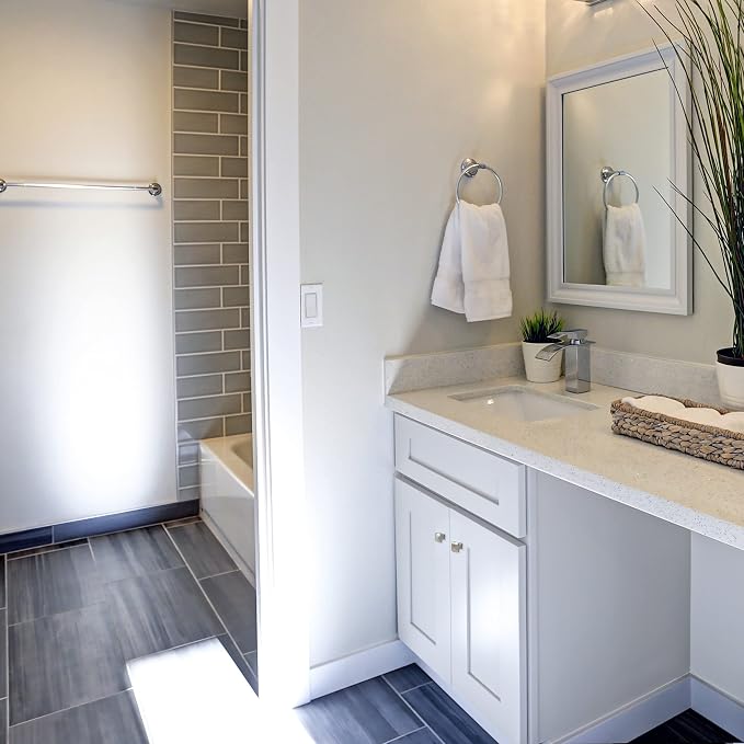 Design House Brookings Bathroom Vanity, 24", White | Adjustable Hinges, Freestanding, Contemporary/Modern, Wood, Bath, 586933