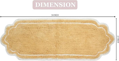 Home Weavers Allure Collection 100% Cotton Tufted Bathroom Rug, Soft and Absorbent Bath Rugs, Non-Slip Bath Carpet, Machine Wash Dry Bath Mats for Bathroom Floor, 21"x54" Runner, Yellow