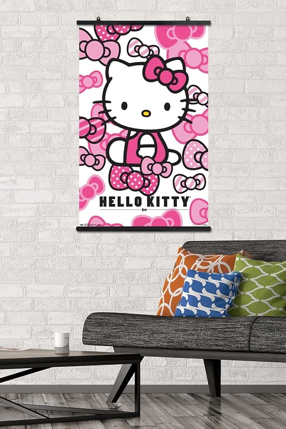 Trends International Hello Kitty - Bows Wall Poster, 22.375" x 34", Premium Poster & Clip Bundle