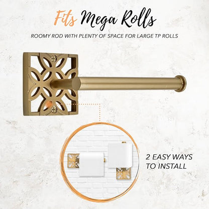 Autumn Alley 5-Piece Bathroom Hardware Set – Antique Gold (Muted, Brushed Finish – Not Shiny), Wall Mounted Towel Bar, Towel Ring, Toilet Paper Holder & Robe Hooks, Bathroom Accessories Set Complete