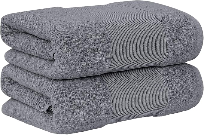 Modern Threads - Air Cloud 2-Pack 100% Zero-Twist Cotton Bath Sheet Set - Super Absorbent & Quick Dry - 500 GSM - Soft & Plush, Charcoal