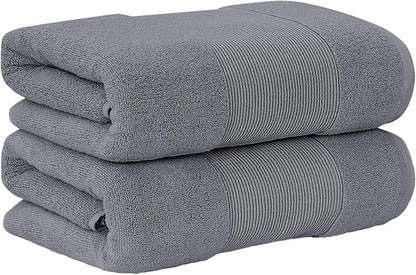 Modern Threads - Air Cloud 2-Pack 100% Zero-Twist Cotton Bath Sheet Set - Super Absorbent & Quick Dry - 500 GSM - Soft & Plush, Charcoal