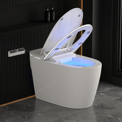 Luxury Smart Toilet with Foam Shield Auto-Open/Close Lid | Heated Seat for Bathrooms, Multiple Cleaning Modes,Aromatic Spray,Air Purification,Smart Foot Sensor