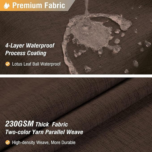 BTTN Fabric Shower Curtain, Linen Textured Heavy Duty Polyester Cloth Shower Curtain Set with Plastic Hooks, Brown, 36" W x 72" L (Pack of 1)