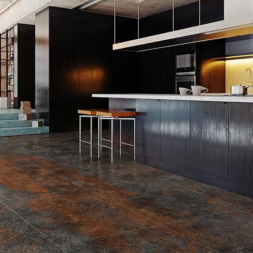Art3d 30-Pack Peel and Stick Vinyl Floor Tiles, 12 x 12 in, Rust Granite | Anti-Slip, Waterproof, Stain-Resistant, Simple to Clean, Durable, Premium Vinyl, Ideal for Kitchen, Dining Room, Bedrooms