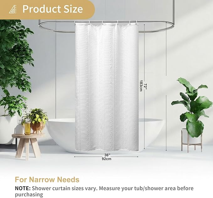 Stall Shower Curtain 36x72 White Shower Curtain Boho Waffle Shower Curtains Stall Size Fabric Shower Curtains for Bathroom