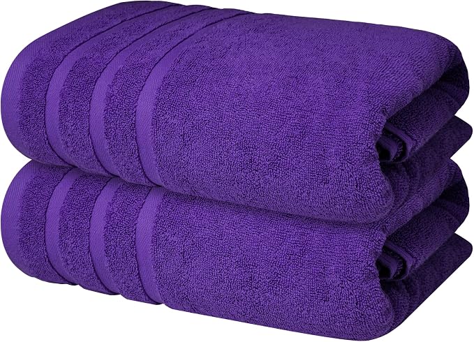 Infinitee Xclusives 100% Ring-Spun Cotton Bath Towels for Bathroom - Pack 2 | Luxury Super Soft, Absorbent & Quick-Drying |27x54 inches| Large Bathroom Towels Set |600 GSM| Gym, Shower, Spa & Hotel Use