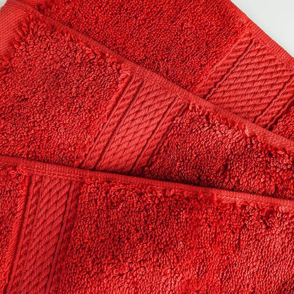 Superior Egyptian Cotton Plush & Absorbent, Face Towel Set of 6, Red | Quick Dry, Soft Luxury Towel Set, Bath Essentials for Bathroom, Guest Bath, Spa, 2 Piece Face, Madeline Towels