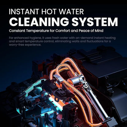 ADA Premium Smart Toilet with Automatic Opening Lid, Microwave & Foot Sensor Flushing, Bidet Wash & Air Dryer, Self-Cleaning Nozzle, Heated Seat, LED Display, Quiet Dual Pump