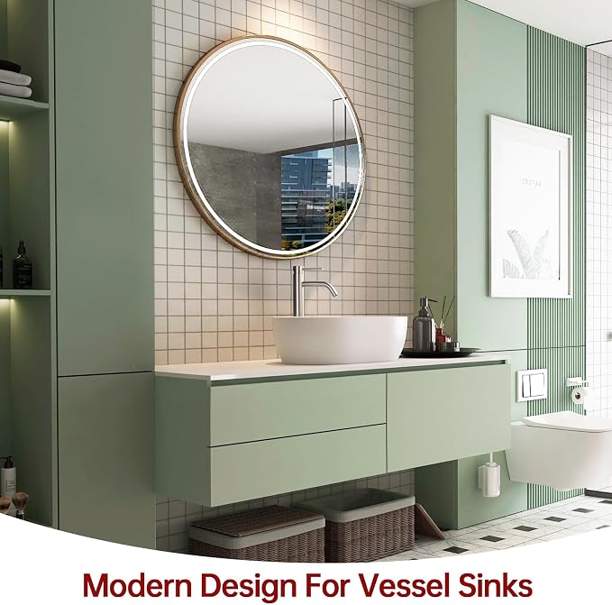 SUMERAIN Brushed Nickel Tall Bathroom Vessel Sink Faucet | Single Handle, Single Hole, 304 Stainless Steel, Water-Saving, with Faucet Supply Lines, Easy DIY Install