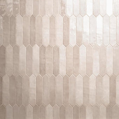 M S International Renzo Sterling Glossy Ceramic Picket Wall Tile for Bathroom, Kitchen Backsplash, Accent Wall, and Shower - Sample