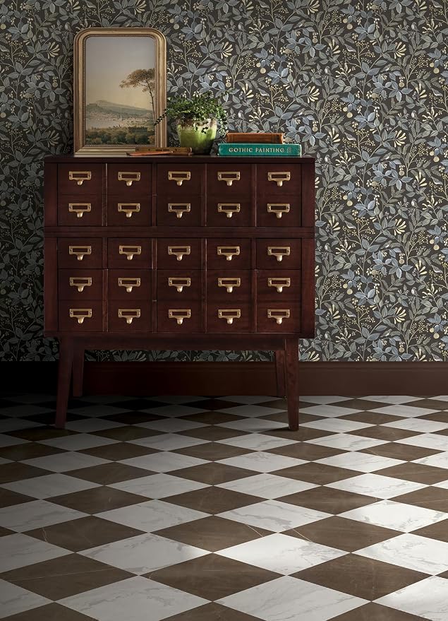 FloorPops x Chris Loves Julia Bonneville Bronze Peel and Stick Floor Tiles, FP6524