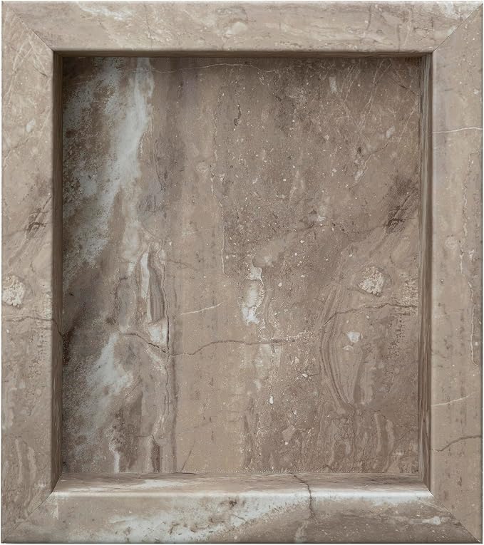 Palisade 17.5 in x 15.5 in Vinyl Shower Niche Venetian Marble | Waterproof Shower Insert