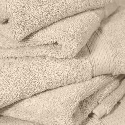 SUPERIOR Egyptian Cotton Ultra Plush & Absorbent, 6 Piece Set, Cream | Quick Dry, Soft Luxury Towel Set, Bath Essentials, Guest Bath, Spa, 2 Bath, 2 Hand, 2 Face Towels, Madeline Towels