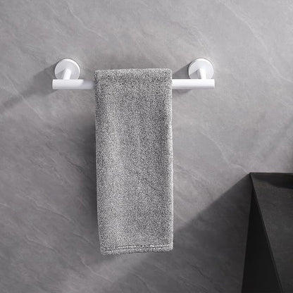 GERZWY 12-Inch Bathroom Towel Bar SUS 304 Stainless Steel Bath Towel Bar Modern Round Style Wall Mount, White