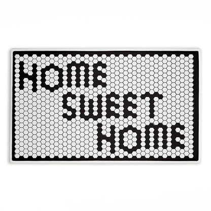Stupell Industries Sweet Home Mosaic Pattern Plush Bathroom Mat & Bath Rug, Soft Quick-Dry Non-Slip Bathroom Rug with Recycled Foam Cushion, Geometric Tile Pattern Design by Elizabeth Medley, 18"x30"
