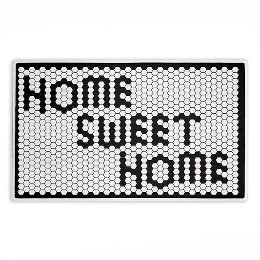 Stupell Industries Sweet Home Mosaic Pattern Plush Bathroom Mat & Bath Rug, Soft Quick-Dry Non-Slip Bathroom Rug with Recycled Foam Cushion, Geometric Tile Pattern Design by Elizabeth Medley, 18"x30"