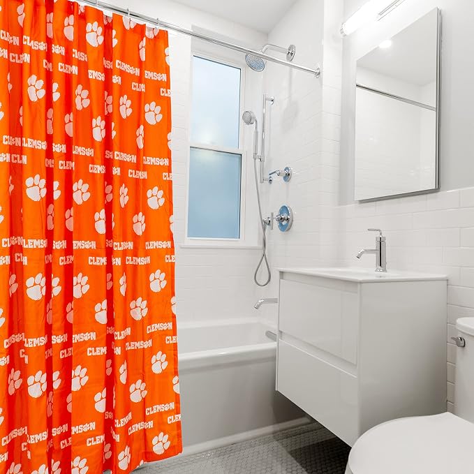 Everything Comfy Clemson Tigers Bright and Colorful Shower Curtain Cover 70" x 72"