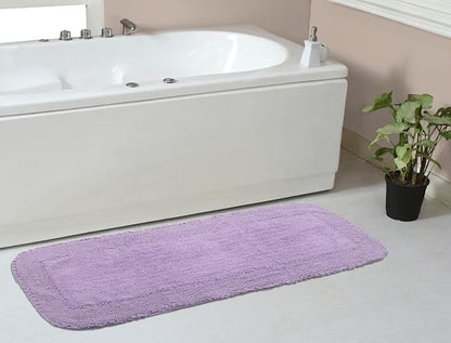 Home Weavers Radiant Collection 100% Cotton Bathroom Rugs Set, Washable Rug, Soft Cotton Extra Soft and Absorbent Bath Rug, Kitchen Mat, Bath Mat Set, Bath Floor Mat Non Slip, 21"x54" Runner, Purple
