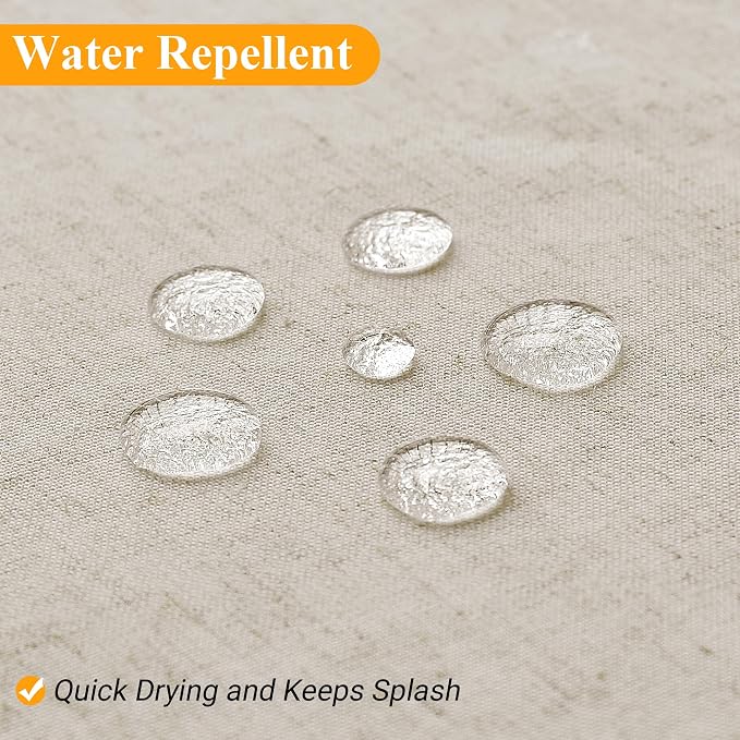 Extra Long Linen Shower Curtain 96 Inch Long for Bathroom Boho Farmhouse Fabric Shower Curtains Set with Hooks Neutral Cloth Modern Cottage Core Waterproof,Vanilla