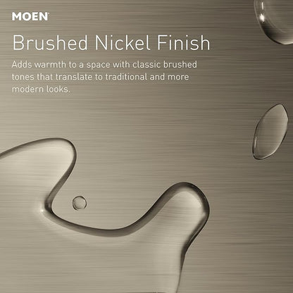 Moen Preston Collection Spot Resist Brushed Nickel 7-inch Bathroom Hand Towel Ring, Wall Mounted Hanger, DN8486BN