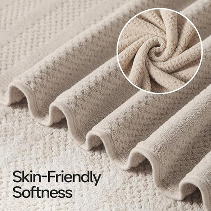 ecolook Microfiber Bath Towels Set of 4, 31 x 63 Inch Extra Large Bath Towel Set, Super Soft & Highly Absorbent, Quick Dry Lightweight Towels for Bathroom, Gym, Spa, Pool & Travel, Multicolor
