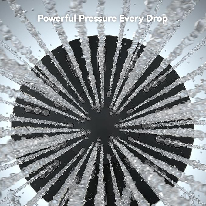 INAVAMZ High Pressure Rain Shower Head Combo with Magnetic Handheld Black | Dual Shower System with Rainfall Showerhead and 8-Spray Handheld, Magnetic Dock, Adjustable Angle, Power Jet for Cleaning