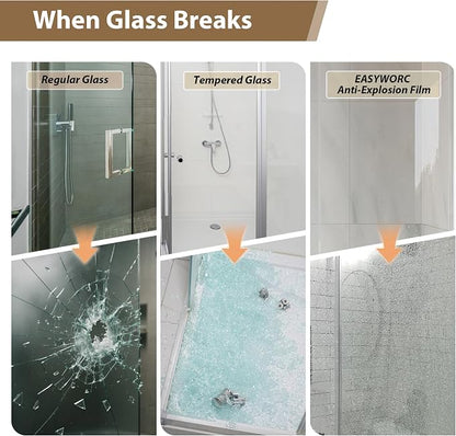 55-60" W x 60" H Frameless Bathtub Shower Door Matte Black | 1/4''(6mm) SGCC Tempered Glass,Explosion Proof Film,Nano Coating,Customizable width,Reversible installation,Easy to Clean