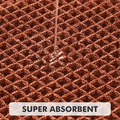 MIULEE Fall Rust Set of 2 Waffle Bathroom Rugs Boho Bath Mat 18x30 Inch | Non Slip, Super Absorbent, Washable, Ultra Soft, Rubber Backed Bath Rugs for Bathroom Floor Tub Shower