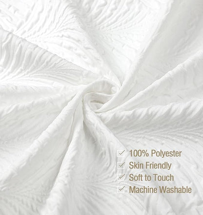 72x84 Extra Long Shower Curtain, White 3D Embossed Half Bath Curtain